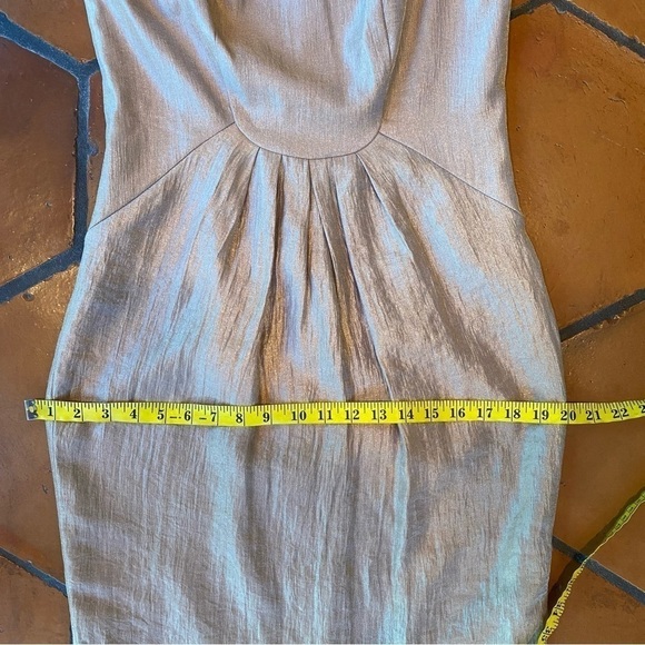 Adrianna Papell Gold Champagne Beaded Cocktail Party Dress Size 4 - Picture 9 of 10